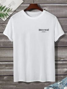 Manfinity Hombres Camiseta de onda con con estampado de letra japonesa - Blanco - Ver 2