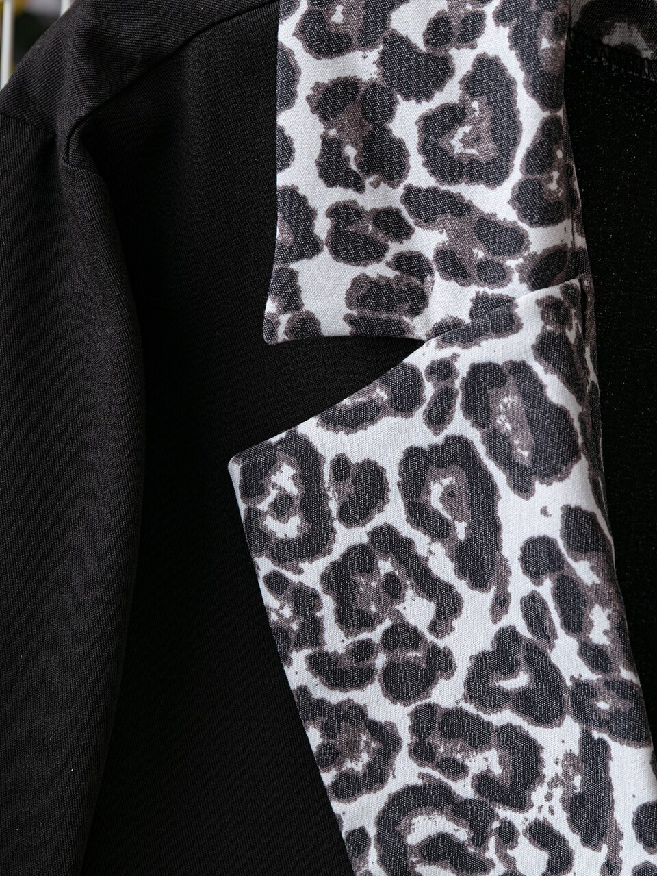 Plus Leopard Open Front Blazer