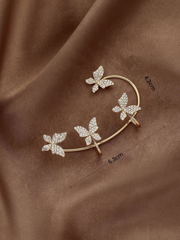 Rhinestone Butterfly Decor Ear Wrap SHEIN UK