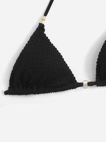 SHEIN Swim Áo Tops Bikini Nữ - màu đen - Xem 4