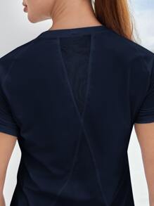 Easithlete Absorbs Sweat Breathable Sports Tee - Navy Blue - View 5