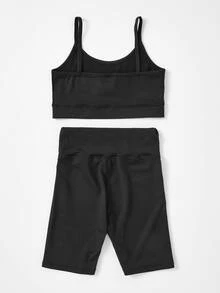 Bộ hai mảnh Gái màu trơn Giải trí - màu đen - Xem 2