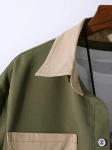 Manfinity Homme 男士撞色補丁貼口袋襯衫不帶T恤 - 彩色 - 查看 8