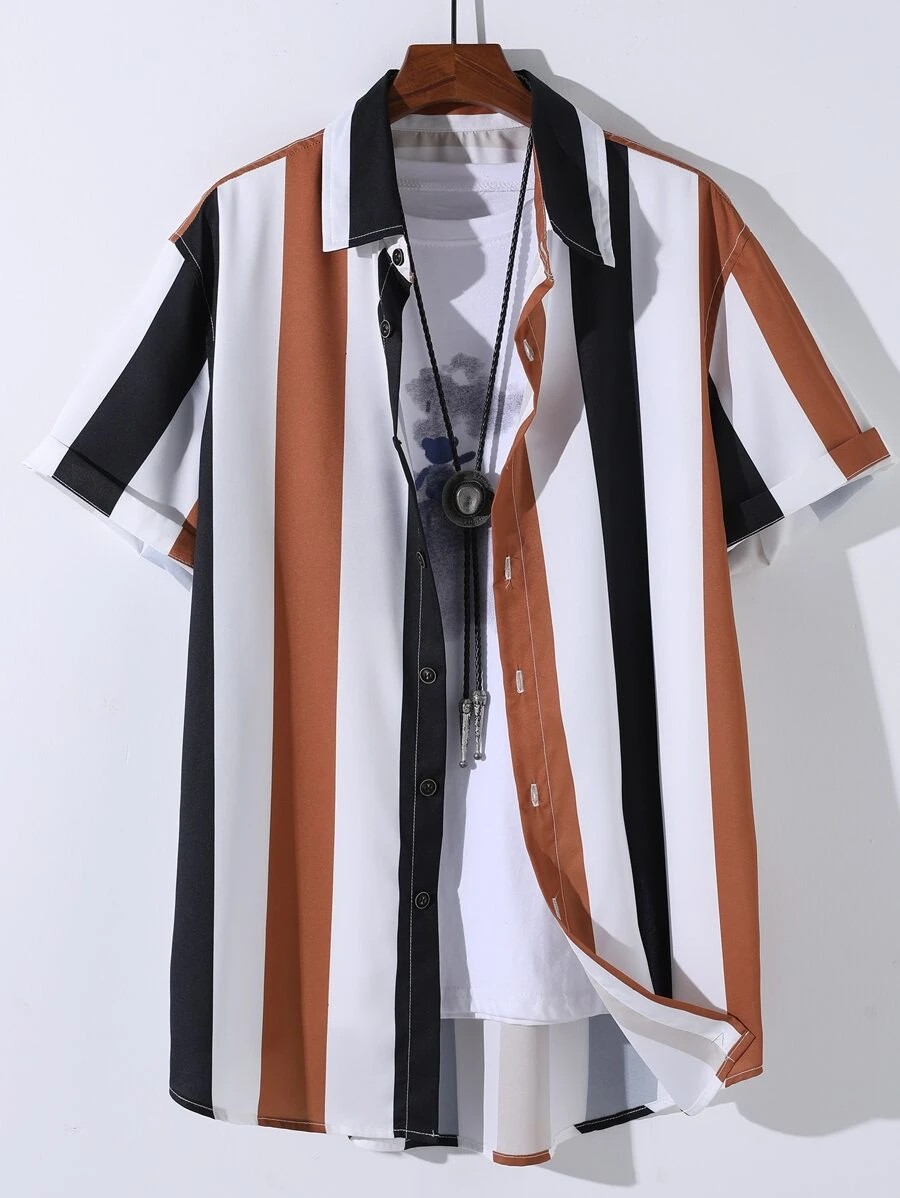 Manfinity Men Color Block Shirt Without Tee - Multicolor - View 1