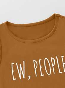 SHEIN Unity Top tank con estampado de letra - Caqui - Ver 6