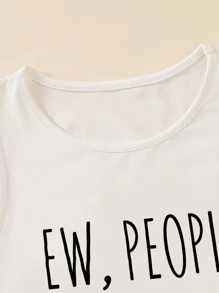 SHEIN Unity Top tank con estampado de letra - Blanco - Ver 6
