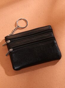 Litchi Embossed Lightweight Fashion For Anniversary For Birthday Gift For Gift White-Collar Workers For Male For Female Keychain Wallet For Women Wallet Mini Wallet Purse Wallet For Men Coin Wallet Travel Wallet