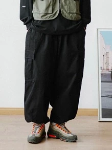 Manfinity Quần Nam Túi màu trơn Đường phố - màu đen - Xem 1