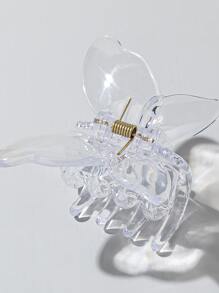 蝴蝶設計髮爪 - 無色 - 查看 3