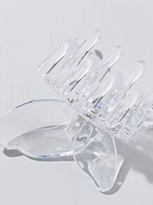 蝴蝶設計髮爪 - 無色 - 查看 4