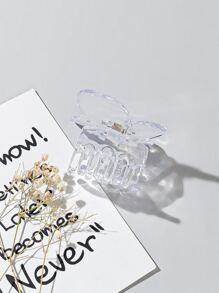 蝴蝶設計髮爪 - 無色 - 查看 5