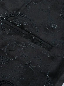 CLOUDSTYLE Men Paisley Print Vest Blazer Without Shirt - Black - View 3