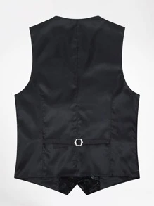 CLOUDSTYLE Men Paisley Print Vest Blazer Without Shirt - Black - View 5