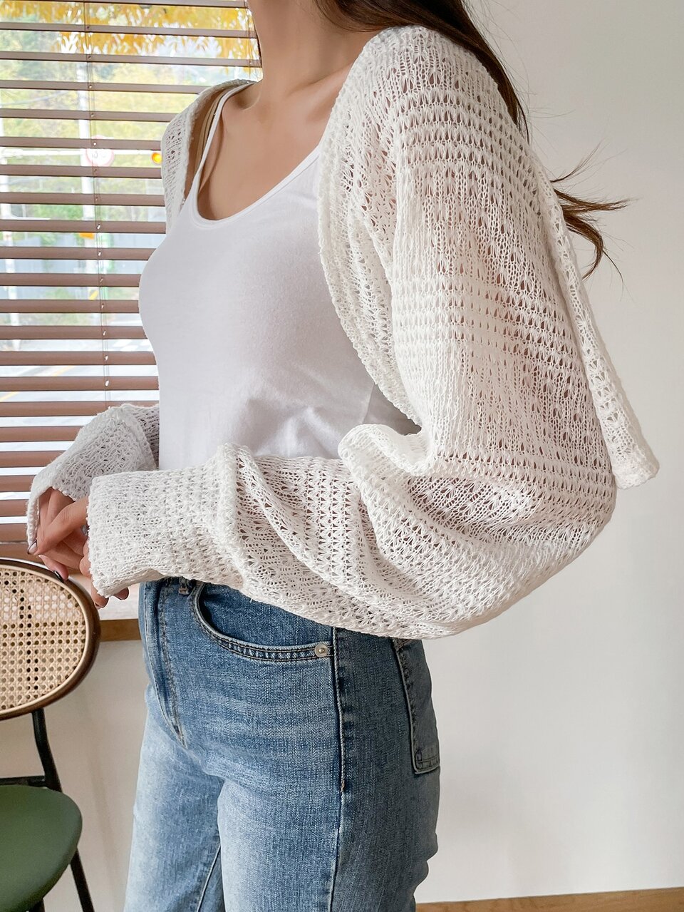 Pointelle Knit Open Front Crop Cardigan,Fall Clothes