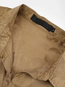 CLOUDSTYLE Men Jacquard Button Up Shirt - Khaki - View 5