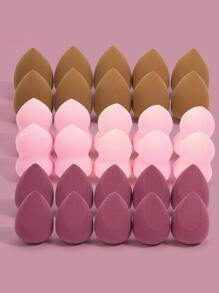 30入組化妝海綿專業化妝粉撲適用於粉底遮瑕膏化妝柔軟海綿粉撲水滴形 - 彩色 - 查看 3