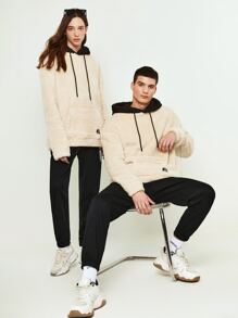 Manfinity 1pc Letter Graphic Drawstring Waist Sweatpants - Black - View 5