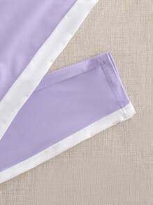 Mulvari Crisscross Ruched Top & Contrast Sideseam Trousers Set - Lilac Purple - View 5