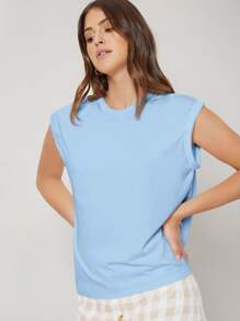 MOTF PREMIUM Camiseta de modal de manga murciélago - Celeste - Ver 6