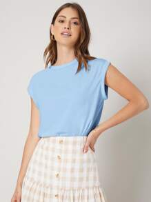 MOTF PREMIUM Camiseta de modal de manga murciélago - Celeste - Ver 7