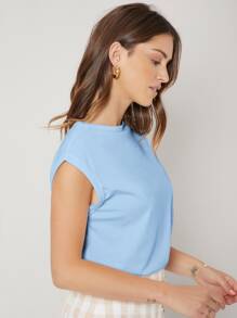 MOTF PREMIUM Camiseta de modal de manga murciélago - Celeste - Ver 8