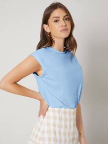 MOTF PREMIUM Camiseta de modal de manga murciélago - Celeste - Ver 9