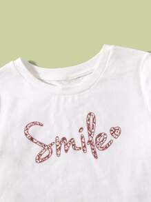 SHEIN Bộ hai mảnh Gái Thắt nút Viên lá sen Báo Lá thư Ăn mặc đẹp - Nhiều màu - Xem 3