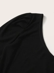 SHEIN Essnce Top mit einer Schulter frei & Hose mit Papiertasche-Taille, Gürtel