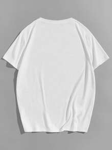 Manfinity Tops Nam Đồ họa Lá thư Giải trí - trắng - Xem 2