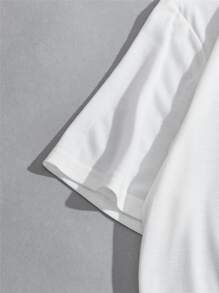 Manfinity Tops Nam Đồ họa Lá thư Giải trí - trắng - Xem 4