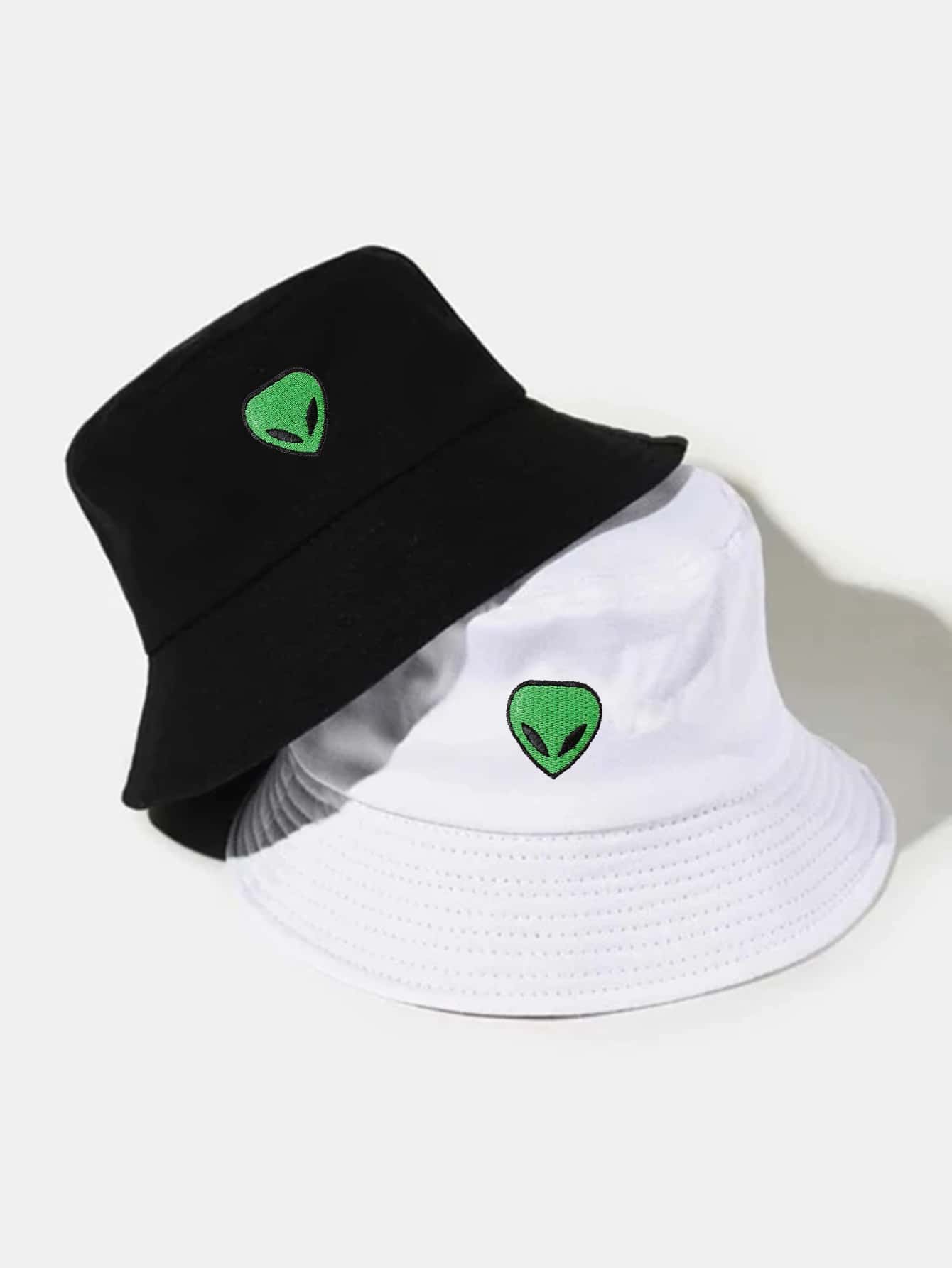 2pcs Unisex Ski Hat Y2k Alien Bucket Hat (set Of 2) Outdoor Winter Beanie Keeps Warm For Daily Use