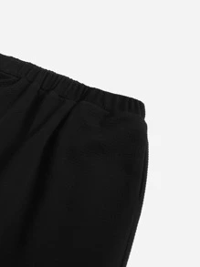 SHEIN Conjunto De Super Crop Pullover Y Pantalones De Chándal Para Niñas Preadolescentes Con Tanque - Negro - Ver 4