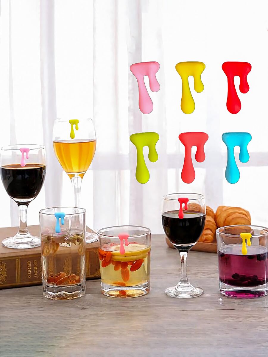 6入組矽膠杯子識別器