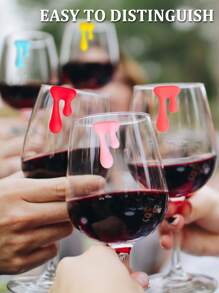 6入組矽膠杯子識別器