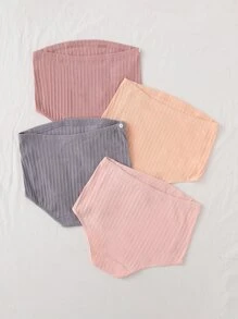 SHEIN 4入組孕婦對比花邊三角褲，適用於孕媽媽 - 彩色 - 查看 2