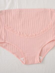 SHEIN 4入組孕婦對比花邊三角褲，適用於孕媽媽 - 彩色 - 查看 5