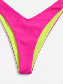 SHEIN Swim Colorblock Bikini Set 2Pcs Underwire Push Up Bra & High Cut Bottom 3 Pieces Bikini Summer Beach - Multicolor - View 3