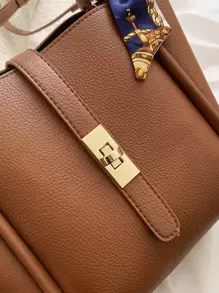 CONTAINEVERY Bolso decorado con lazo, diseño de dinero antiguo, elegante y ligero, bolso con asa superior y cierre giratorio, ideal para adolescentes, mujeres universitarias, principiantes y oficinistas. Adecuado para ir a la oficina, el trabajo y para ocasiones especiales. Bolso de mujer elegante y casual para la oficina y el trabajo.