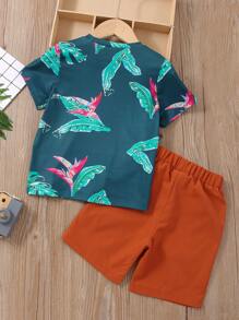 Toddler Boys Tropical Print Tee & Shorts - Multicolor - View 2