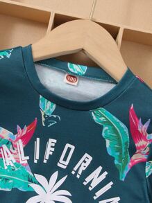 Toddler Boys Tropical Print Tee & Shorts - Multicolor - View 3
