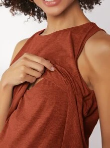 SHEIN Maternidad top tank unicolor - Óxido marrón - Ver 3