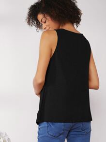 SHEIN Maternity Solid Tank Top - Black - View 2