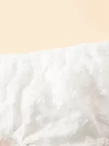 Souflis Souflis 女婴白色蕾丝荷叶边灯笼裤，女婴短裤，白色婴儿短裤，婴儿内裤，适合搭配各种服装、连衣裙、生日装束 - 白色 - 查看 3