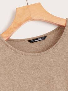 SHEIN LUNE Frill Cuff Smock Dress,Tea Party Dress,Summer Dresses For Women - Khaki - View 4