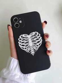 Skeleton Phone Case - Black and White - View 1