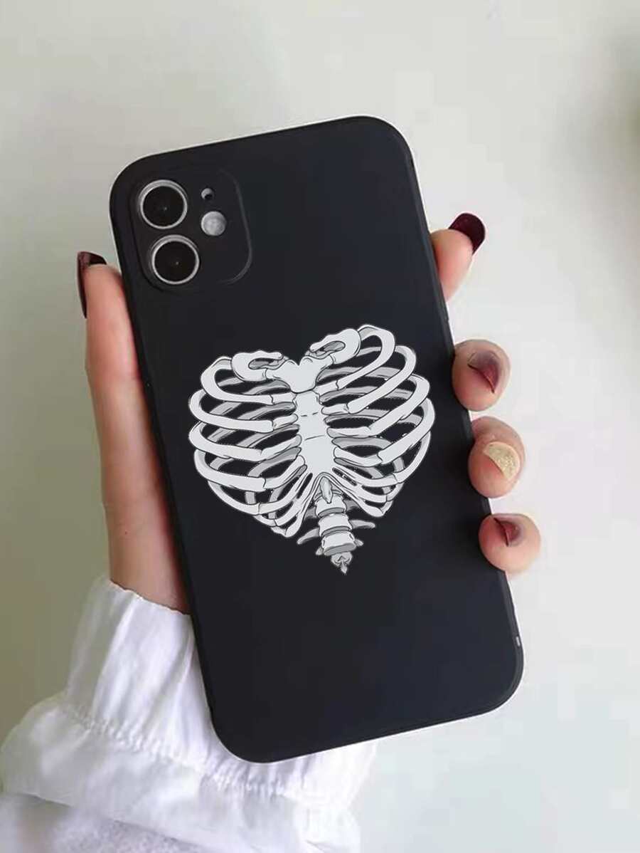 Skeleton Phone Case - Black and White - View 1