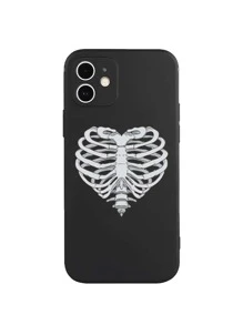 Skeleton Phone Case - Black and White - View 2