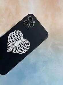 Skeleton Phone Case - Black and White - View 3