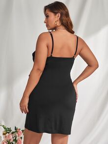 Vestido de tirantes cruzado con nudo lateral - Negro - Ver 3