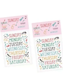 5 piezas Pegatina con estampado de letra - Multicolor - Ver 2